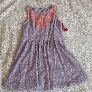 Xhilaration Purple Lace Dress with Neon Orange Accents